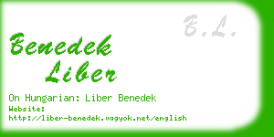 benedek liber business card